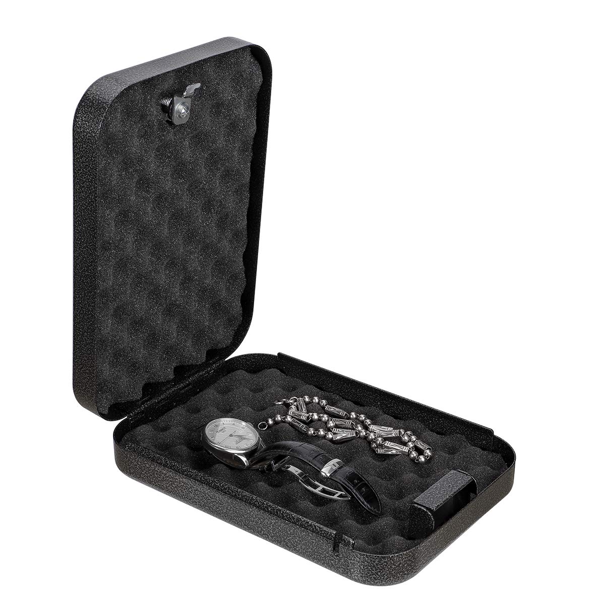 BAGKOOL Pistol Safe, Portable Metal Travel Gun Safe Handgun Lock