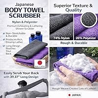 Vista 3 de Toalla exfoliante extra áspera [fabricada en Japón] Toalla exfoliante con textura especial que hace espuma esponjosa, limpiador de espalda