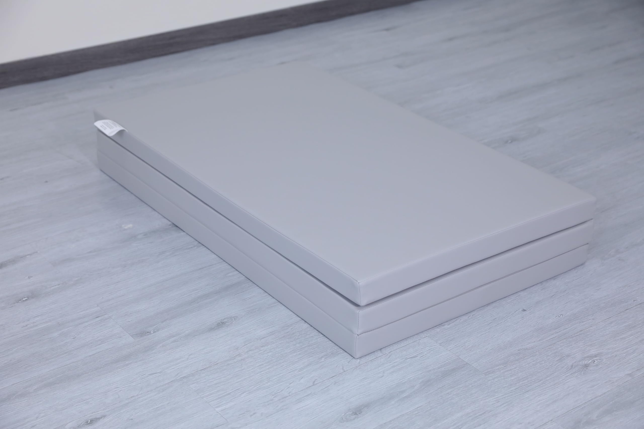 Tapis de gymnastique, d'entraînement, de sol souple, pliable en trois parties, pour le sport, la maison, 180 x 100 x 5 cm, gris