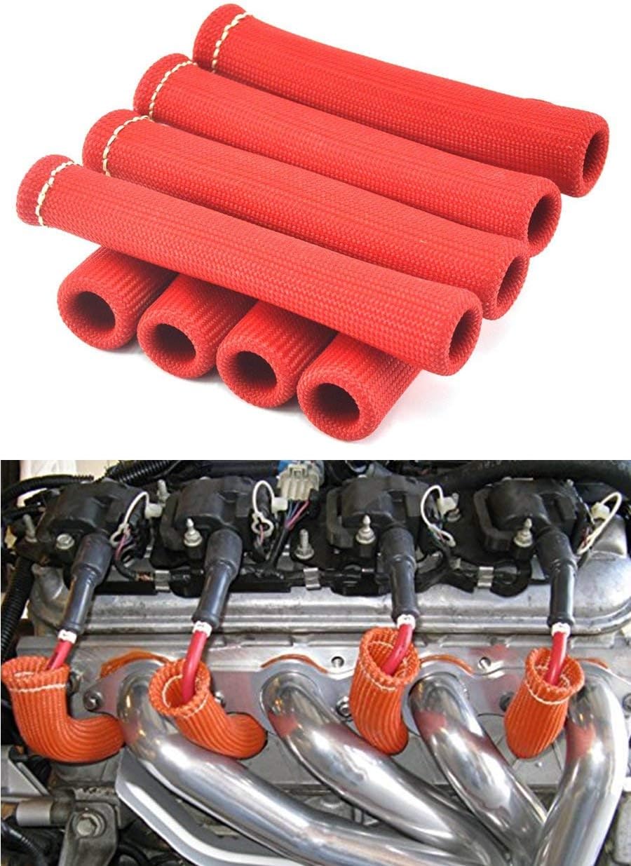 Spark Plug Protector, 8pcs Fiberglass Heat Shield, High Temperature Engine Protection for Car