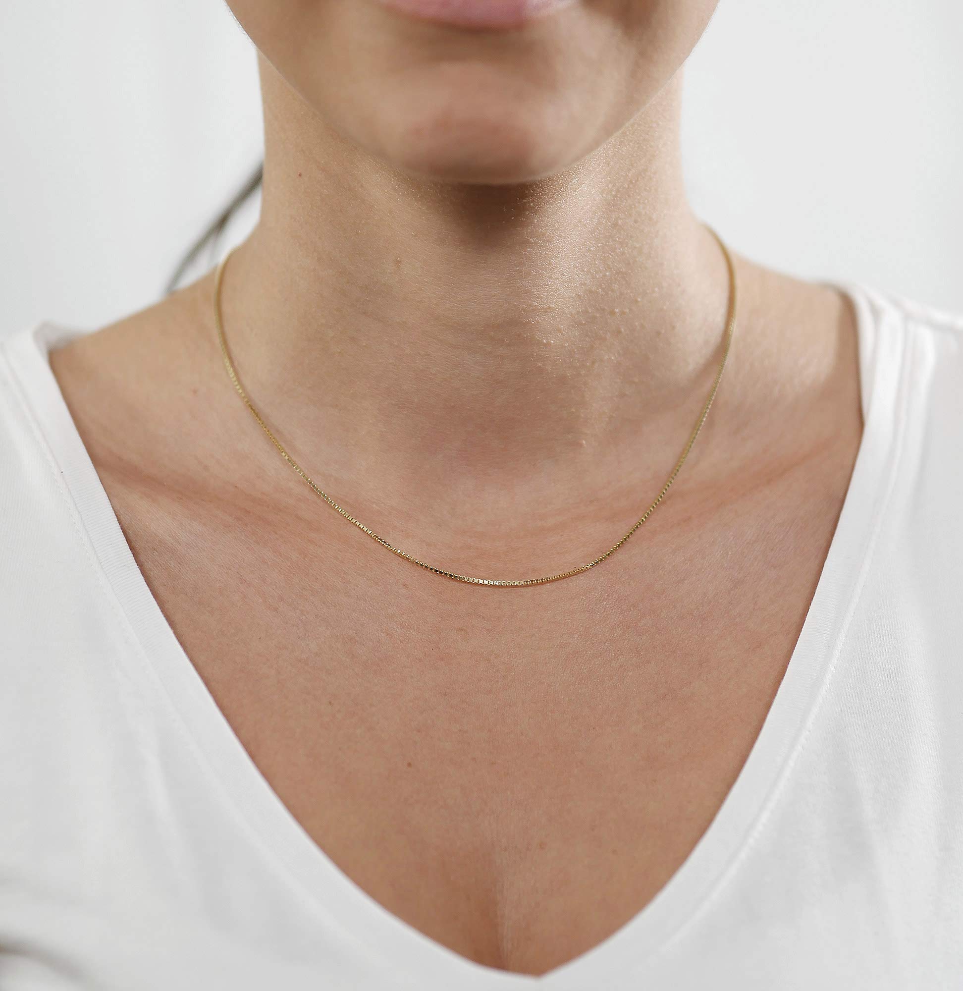 trendor feine Veneziakette Gold 333 / 8K mit Zwischenöse Breite 0,9 mm | zauberhafte Halskette aus Echtgold, dieser Halsschmuck ist eine wunderschöne Geschenkidee