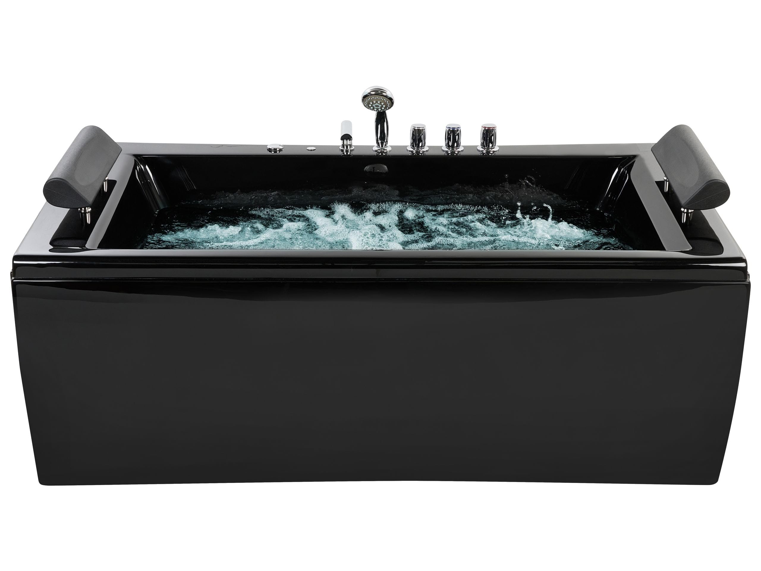 Baignoire Balnéo 170 cm en Acrylique Noir avec Lumière sous-marine à LED Montego