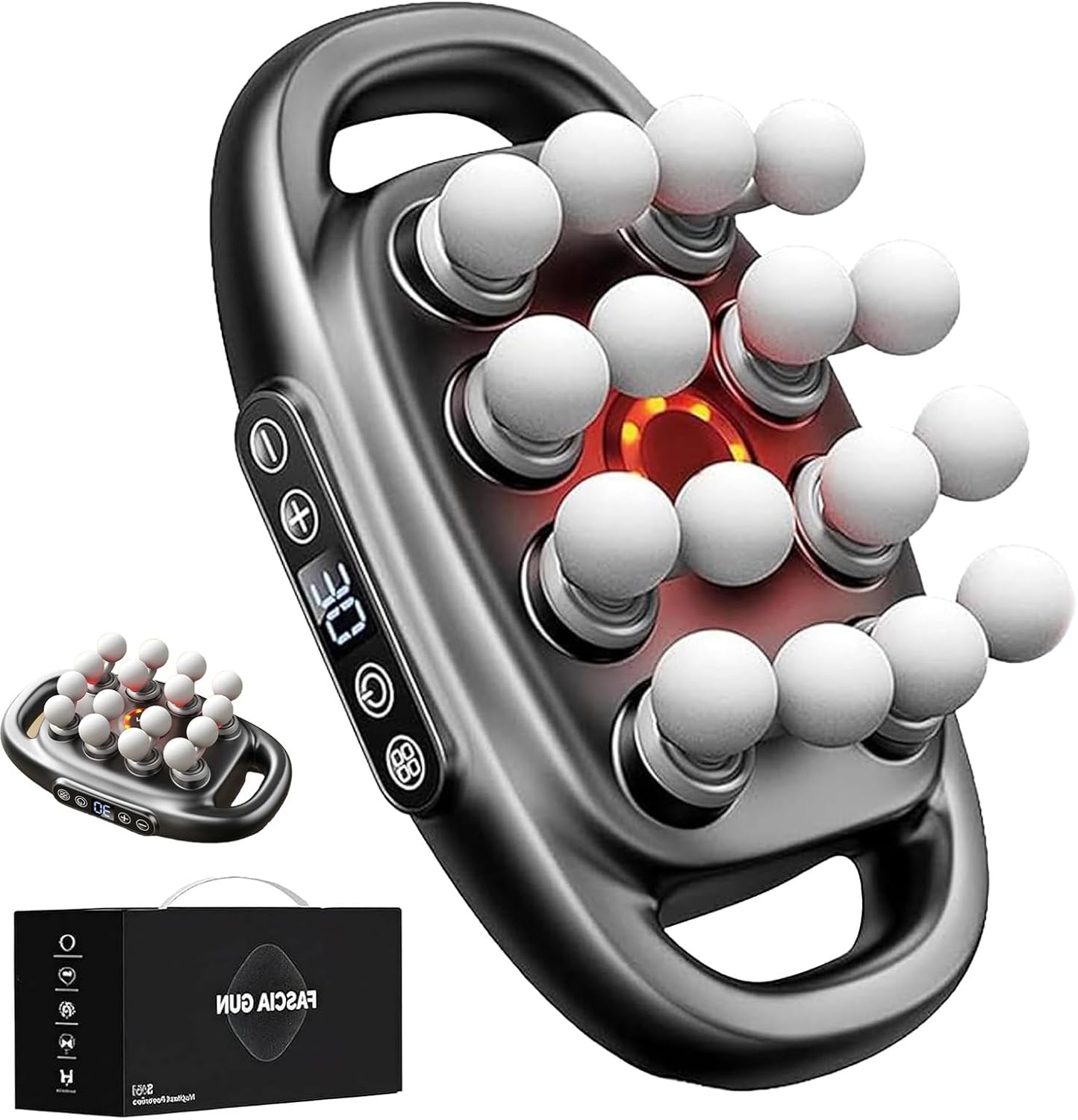 New 16 Head Massage, 16-Drive 16-Head Massage Gun Set, Deep Pressure Massager, with 3 Modes & 30 Intensities, for Buttock, Waist, Legs (BLACK) New 16 Head Massage, 16-Drive 16-Head Massage Gun Set, Deep Pressure Massager, with 3 Modes & 30 Intensities, for Buttock, Waist, Legs (BLACK)