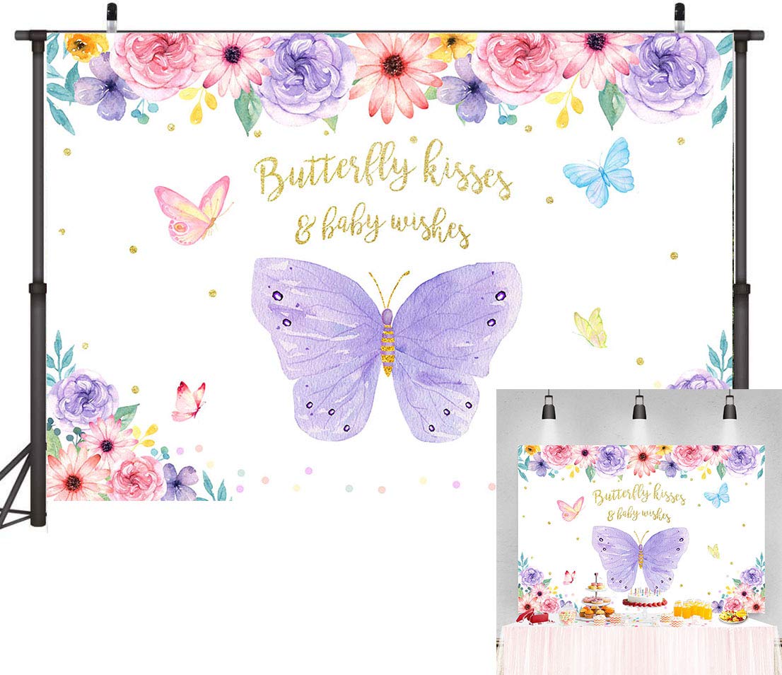Mocsicka Fotohintergrund Brustkrebs-Bewusstsein – 180x100 Cm, Rosa Schleife, Schmetterlinge, Für Oktober-Events & Party-Deko