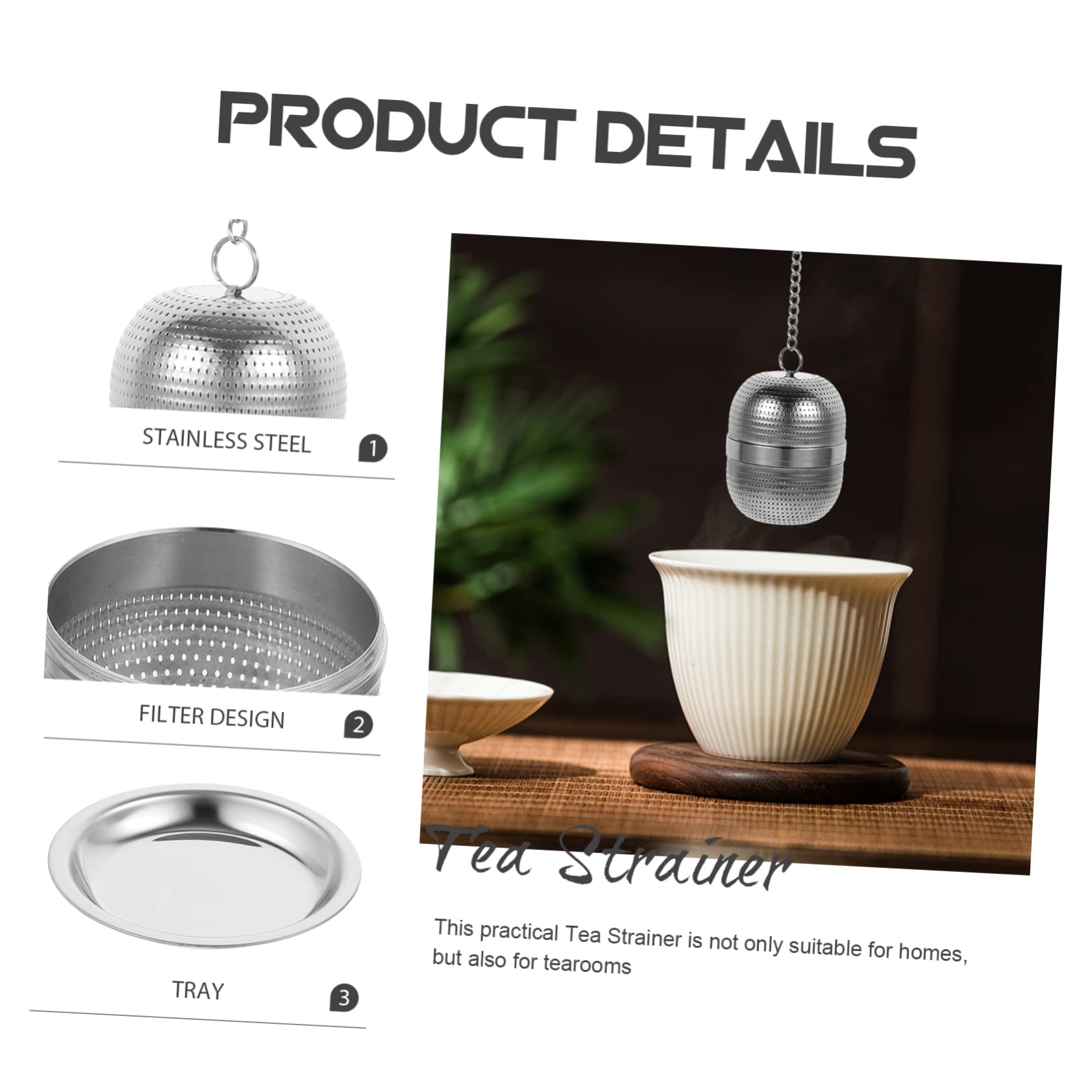 PRETYZOOM 4stücke Teefilter Edelstahl Teeball Infuser Mit Abtropfschale Kleiner Teesieb Für Losen Tee Praktischer Teestrainer Für Zuhause Und Büro