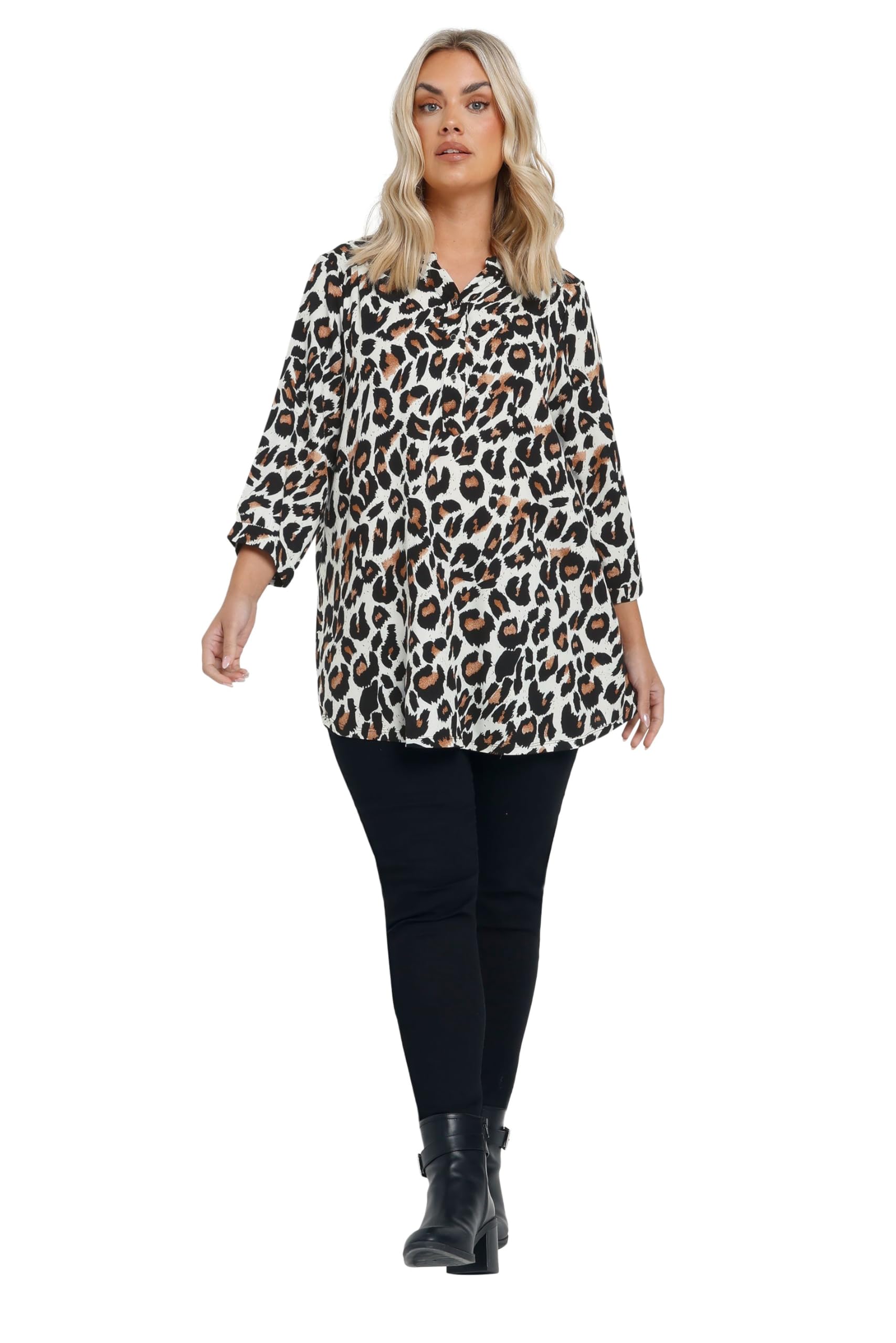 Yours Women's Multicolor Leopard Print Blouse | Size: 22/24