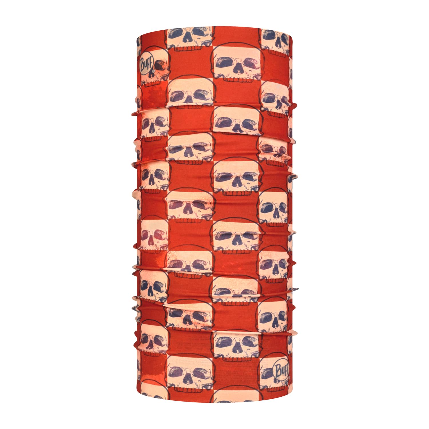 Buff Men's Orange Original Ecostretch Skull Plaid Multifunctional Headwear, For