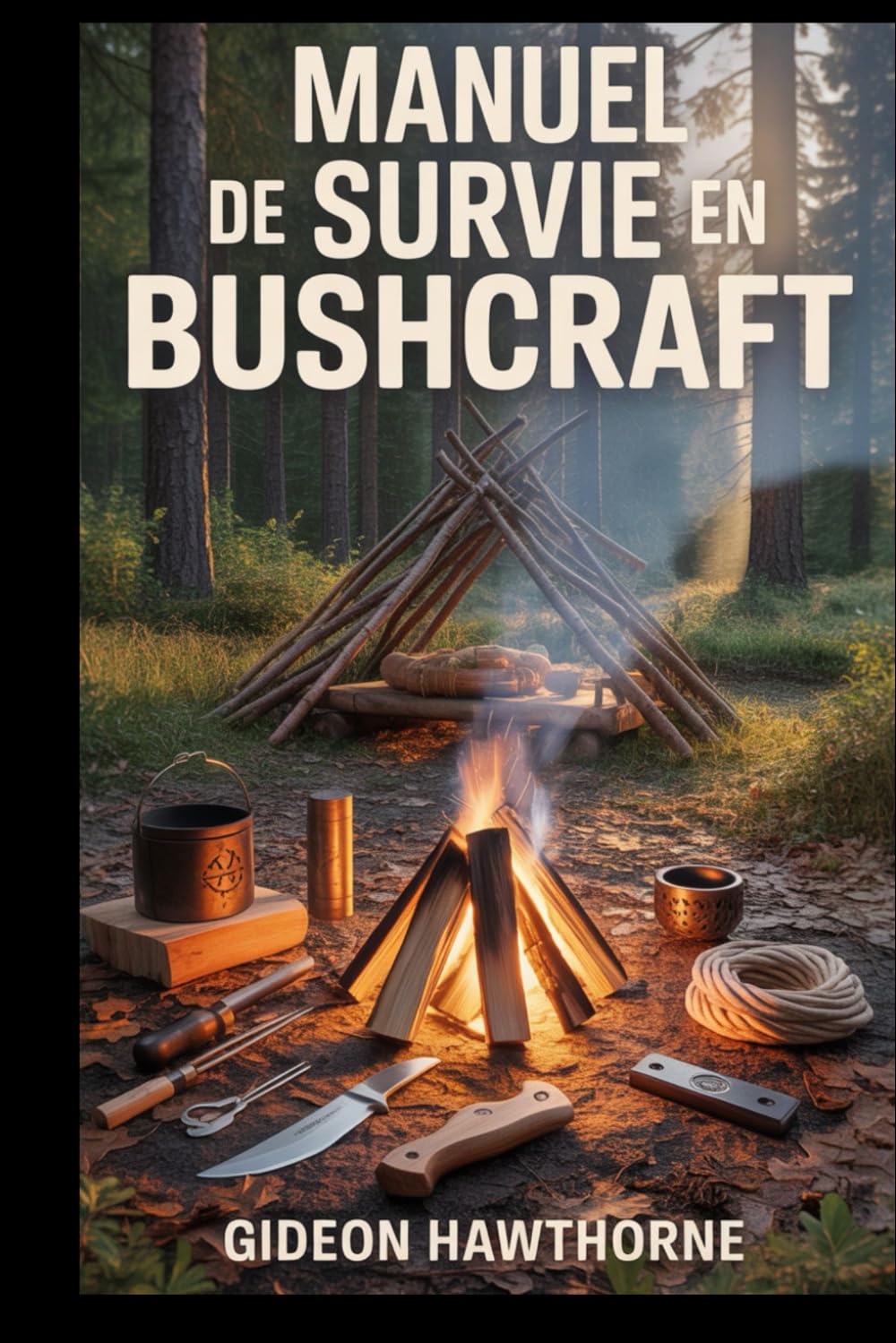 MANUEL DE SURVIE EN BUSHCRAFT: Guide complet de survie en milieu sauvage : techniques de feu, construction d’abris, cueillette, premiers secours et techniques de survie à long terme pour débutants