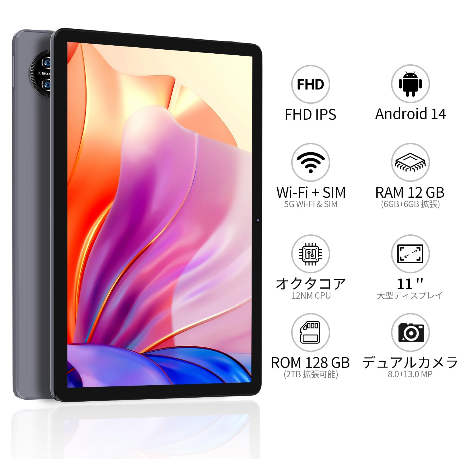 Amazon.co.jp: 11インチ Android 14 タブレット (Wi-Fi+4G LTE対応 