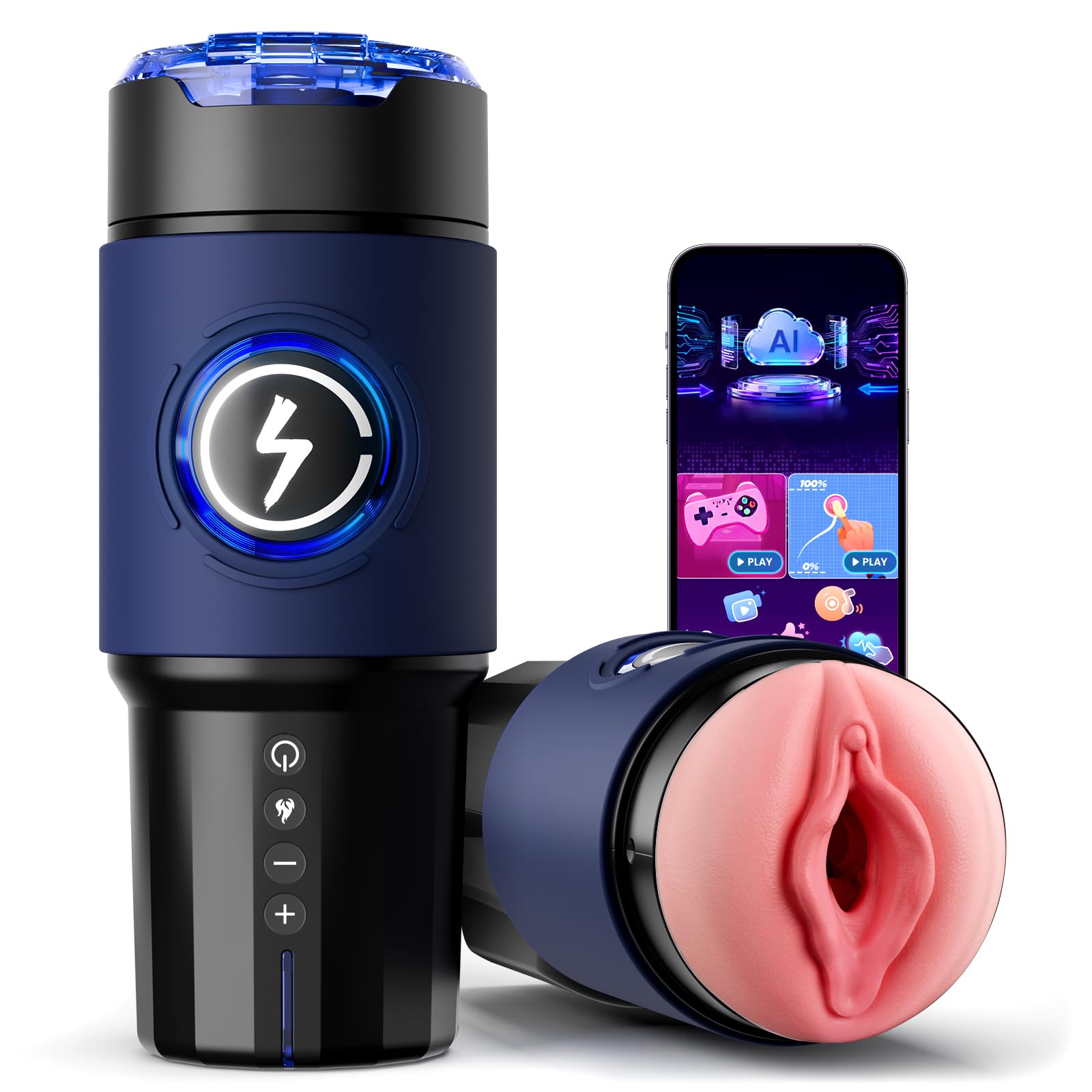 Masturbateurs Masculins avec Chauffage À 360°Masturbateur, Sextoyse Homme Sex 5 Modes Télescopiques Intenses, Sex Toyspour Pour Homme Revêtement Interne Et Amovible App Masturbeuse Homme VIJISA