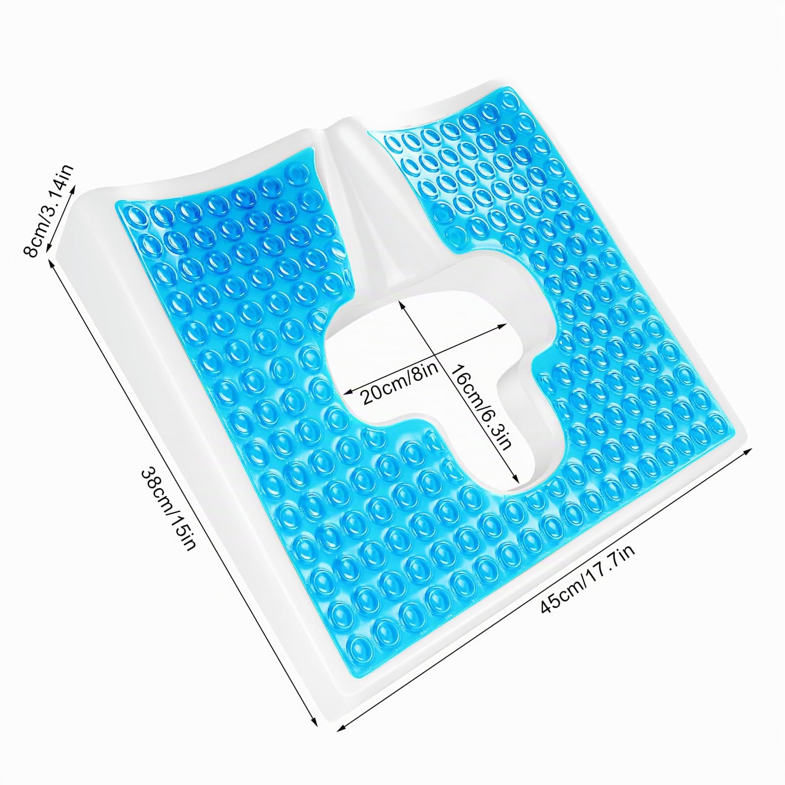 Cuscino Anti Decubito, Cuscini Gel per Sedia per Sollievo dal Dolore del Sedere, Cuscino per Emorroidi per il Coccige, Cuscino per Chi è Sedentario, Lavoratori, Sollievo dal Dolore al Coccige per