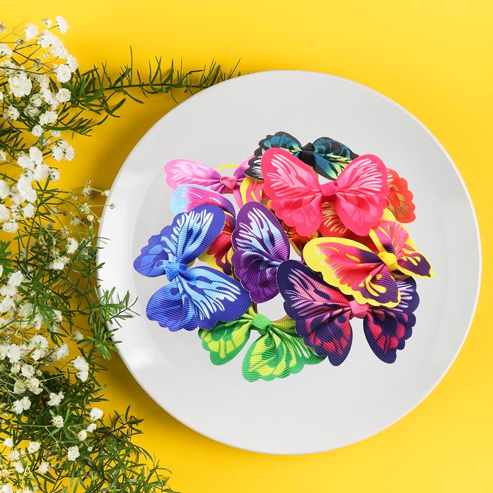 50/100Pcs Dog Hair Accessories Cute Butterfly Cat Dog Hair Bows with Rubber Bands Dog Grooming Topknot Bows for Small Pets (Color : Mix Colors, Size : 100pcs)