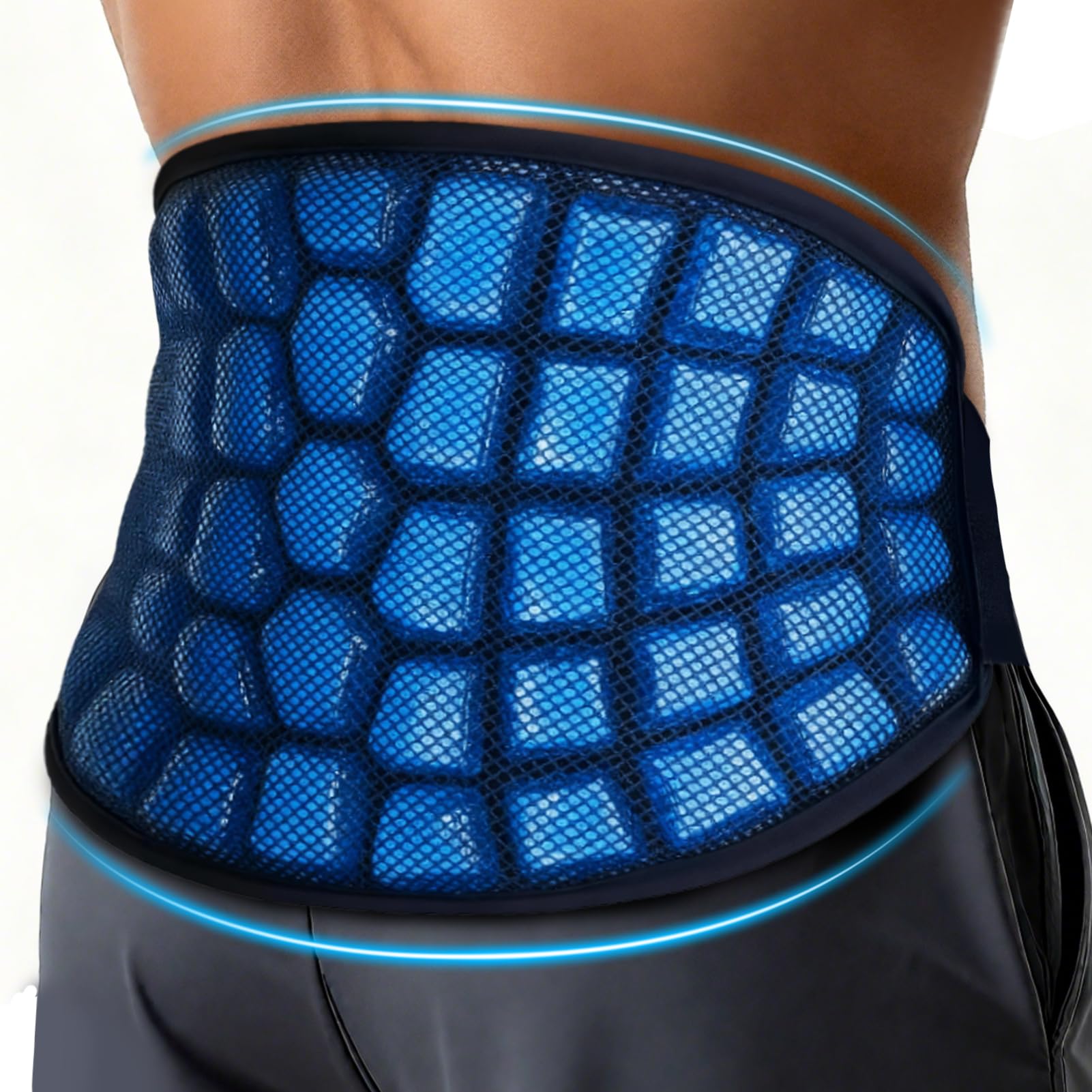Hilph Extra Groß Kühlpads für Rücken, 2 Stunden Kältetherapie LWS-/Rücken-Kühlgürtel für Ischias, Bandscheibenvorfall & Rückenschmerzen Mit FlexCube-Technologie