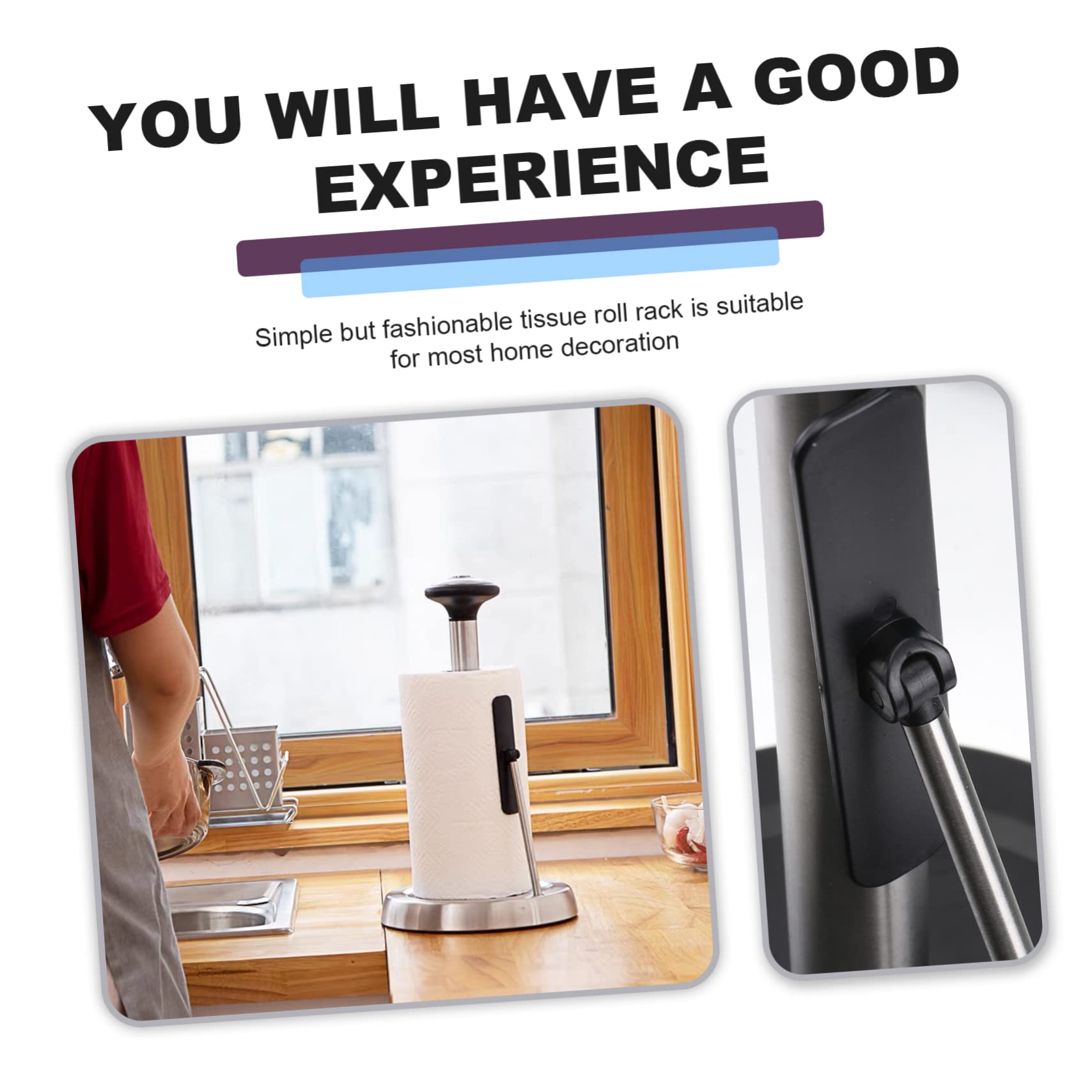 Distributeur Essuie Tout Noir Support Vertical pour Pratique et Stable la Cuisine Salle de Bain