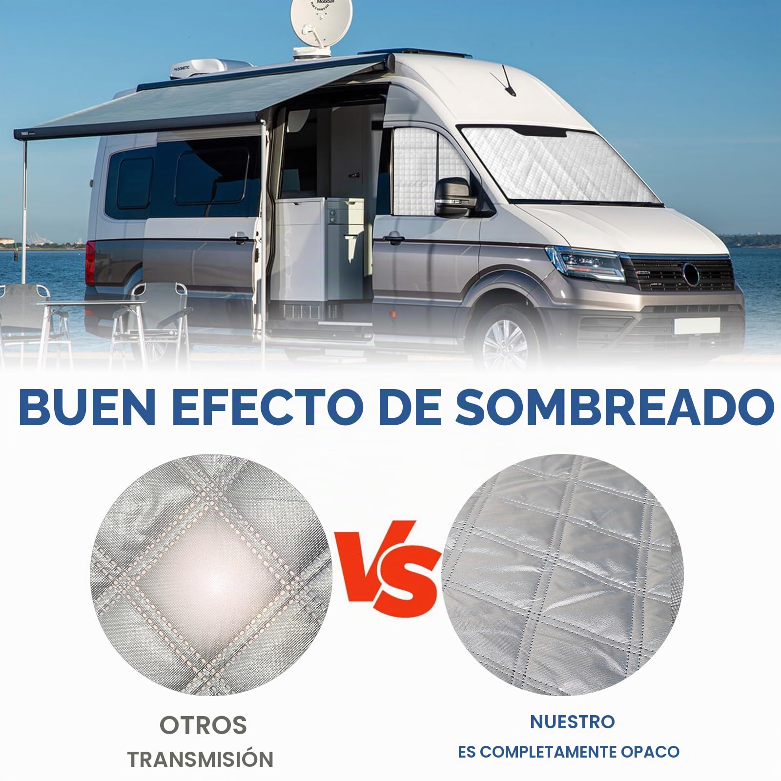 3 Piezas Parasol del Parabrisas Automóvil Reemplazo para VW Crafter/Grand California 2006-2017, Cabina del Conductor, Cubierta de Parasol Automóvil Plegable Forro Negro