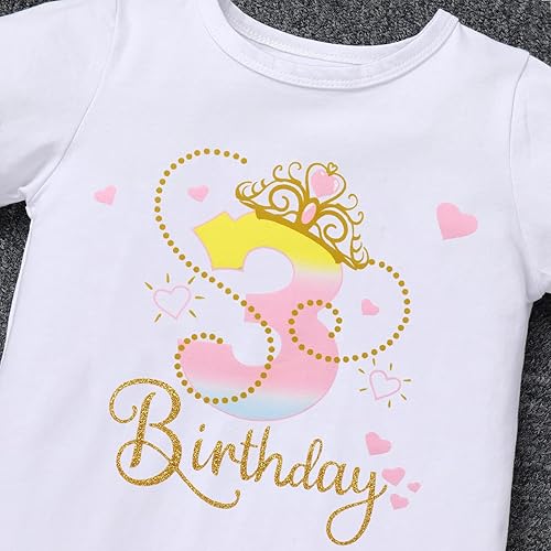 Miniatura 6 de IBTOM CASTLE Crown Gold - Conjunto de ropa para fiesta de 1er 2 3 cumpleaños para bebé niña, falda tutú, conjunto de ropa para sesión de fotos de