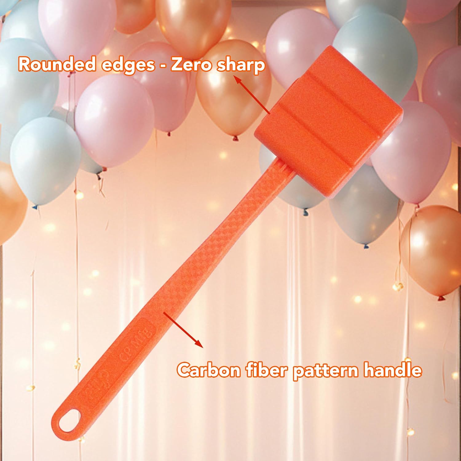 Balloon Burster Stick Popper Tool Removal Kit with 15 Steel Pins (Orange)