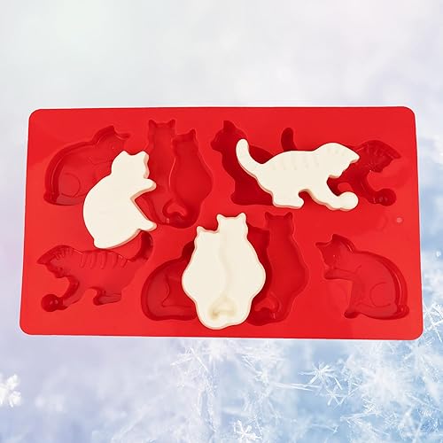 Miniatura 4 de Moldes de silicona en forma de gato para cubitos de hielo y bandejas de gelatina para hacer dulces y gelatina, moldes de chocolate