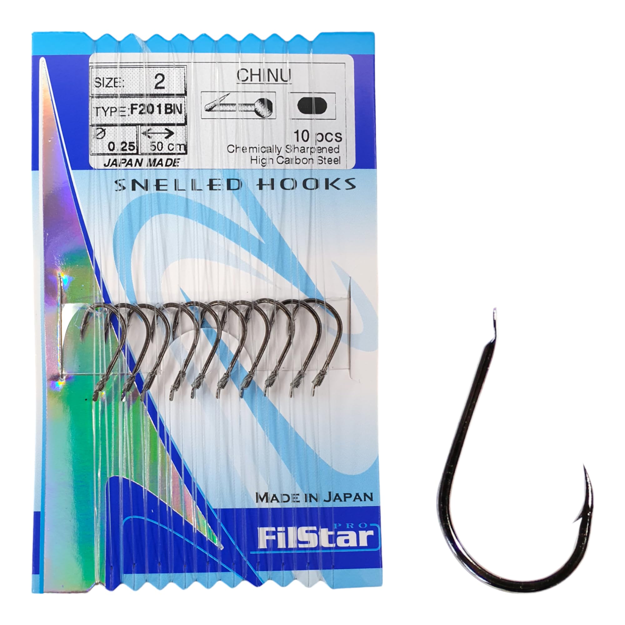 Set 10 Ami da Pesca Legati Nichel Nero N2 - Filo da Pesca Monofilo DIA 0,25mm 50cm - Monofilamento - Articoli - Accessori - Attrezzatura Completo - Fishing Hooks - Carpfishing Sport Set