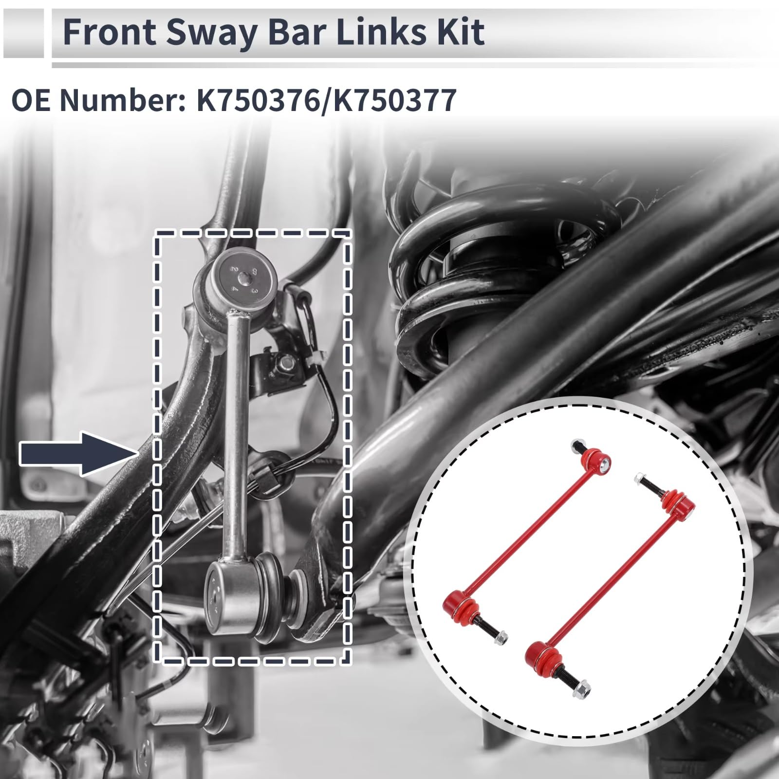 1 Paio Kit Collegamento Barra Antirollio Collegamenti Terminali Della Barra Sospensione K750376/K750377 Compatibile Con Pilot 2016 2017 2018 2019 2020 2021 2022 Boccola stabilizzatore