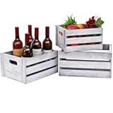 Storage Crates 3 Pcs Wooden Crates Decorative Boxes&comma;Nesting Storage Container Rustic White&comma;Boxes for Storage&comma; Display&comma;Decor