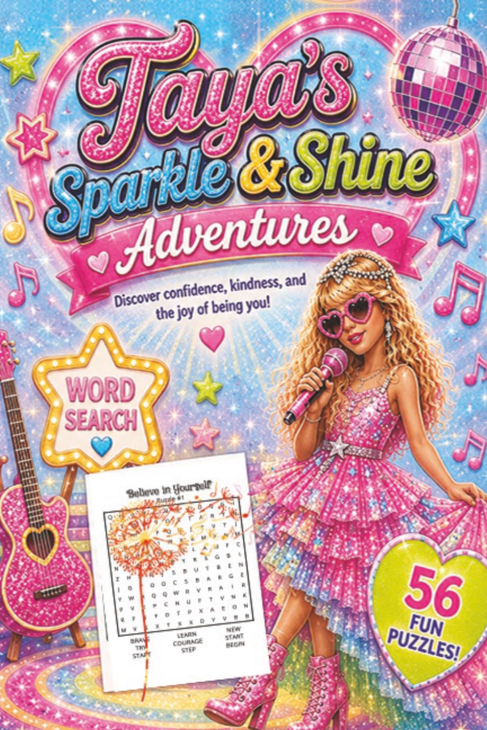 Word Search for Girls | Taya’s Sparkle & Shine Adventures Inspiring Confidence, Gratitude, Emotions; Age 6-10 | 6x9 Puzzle Book Activities (Adventures of Taya the Popstar)