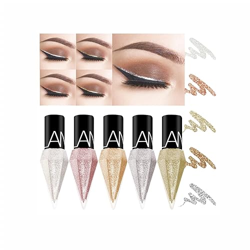 Delineador de ojos líquido con purpurina de diamante, 1 unidad, resistente al agua, de larga duración, mate brillante, lentejuelas de gel de color