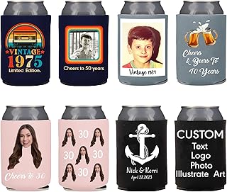 10 Koozie Wedding Favor Ideas Perfect for Relaxed Celebrations 7 Personalized Can Coolers Set of 30 with Your Text Logo or Image Wedding ...