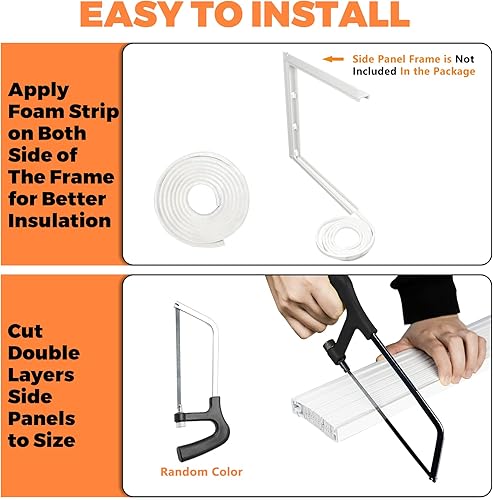 Miniatura 7 de GCGOODS Paneles laterales de aire acondicionado para ventana con doble capa, kit de panel lateral de aire acondicionado de ventana aislante,