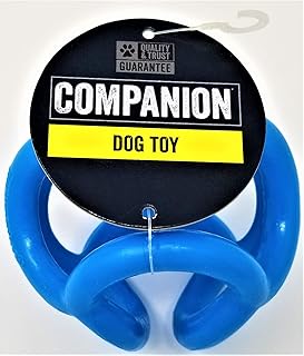 Companion Dog Toy Hollow Pretzel Ball, Blue, 4 Inch