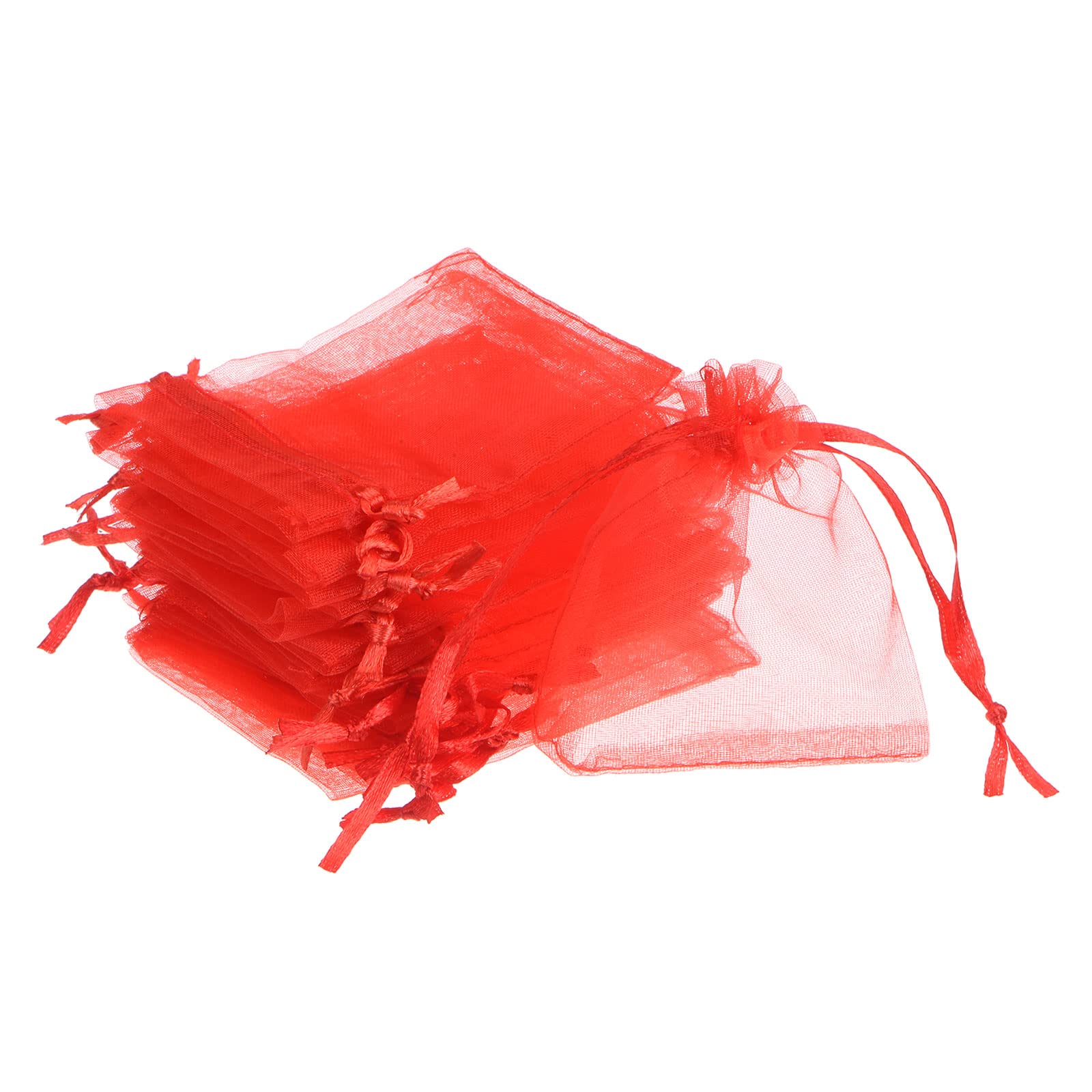 Sacs organza rouge mariage PATIKIL 50 mini pochettes cadeau pour table invités et baptême