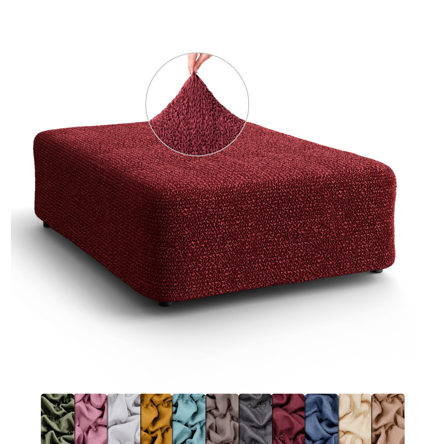 Menotti 3 Seater Couch Cover - Sofa Cover - Sofa Protector - Soft Polyester Fabric Slipcover - 1-Piece Form Fit Stretch Elastic Stylish Furniture Cover - Microfibra - Grey (3 Seater) — view 59
