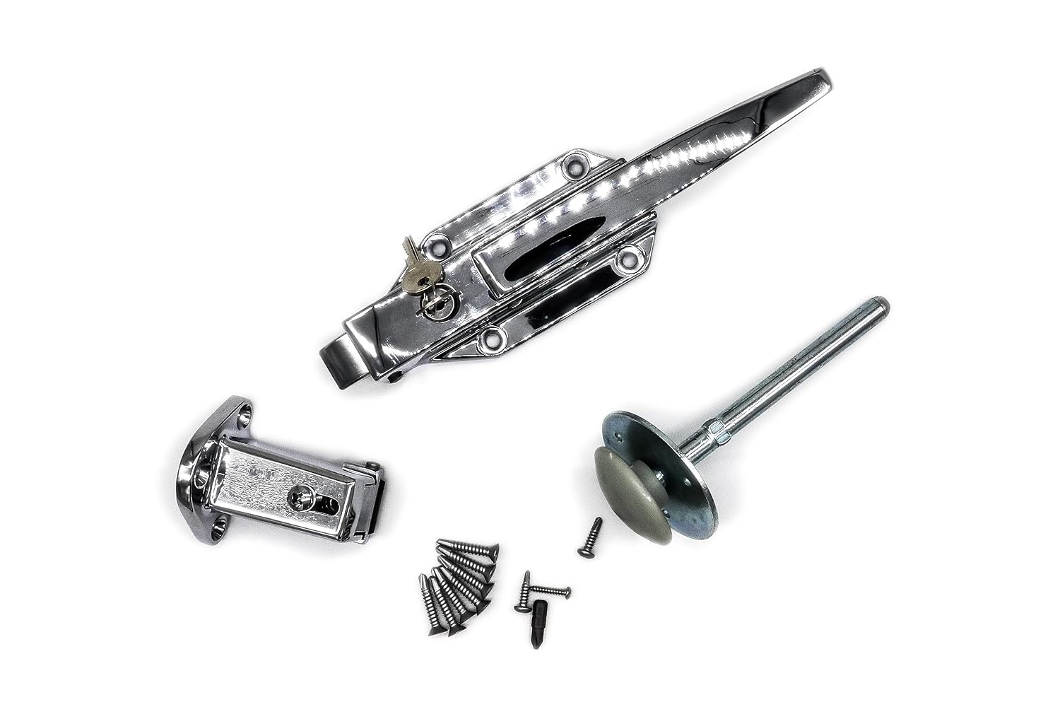 Kason 77 Locking Latch KIT with Latch, 0059 3/4" to 1 5/8" Roller Strike, 0481 4" Inside Release and Hardware KIT