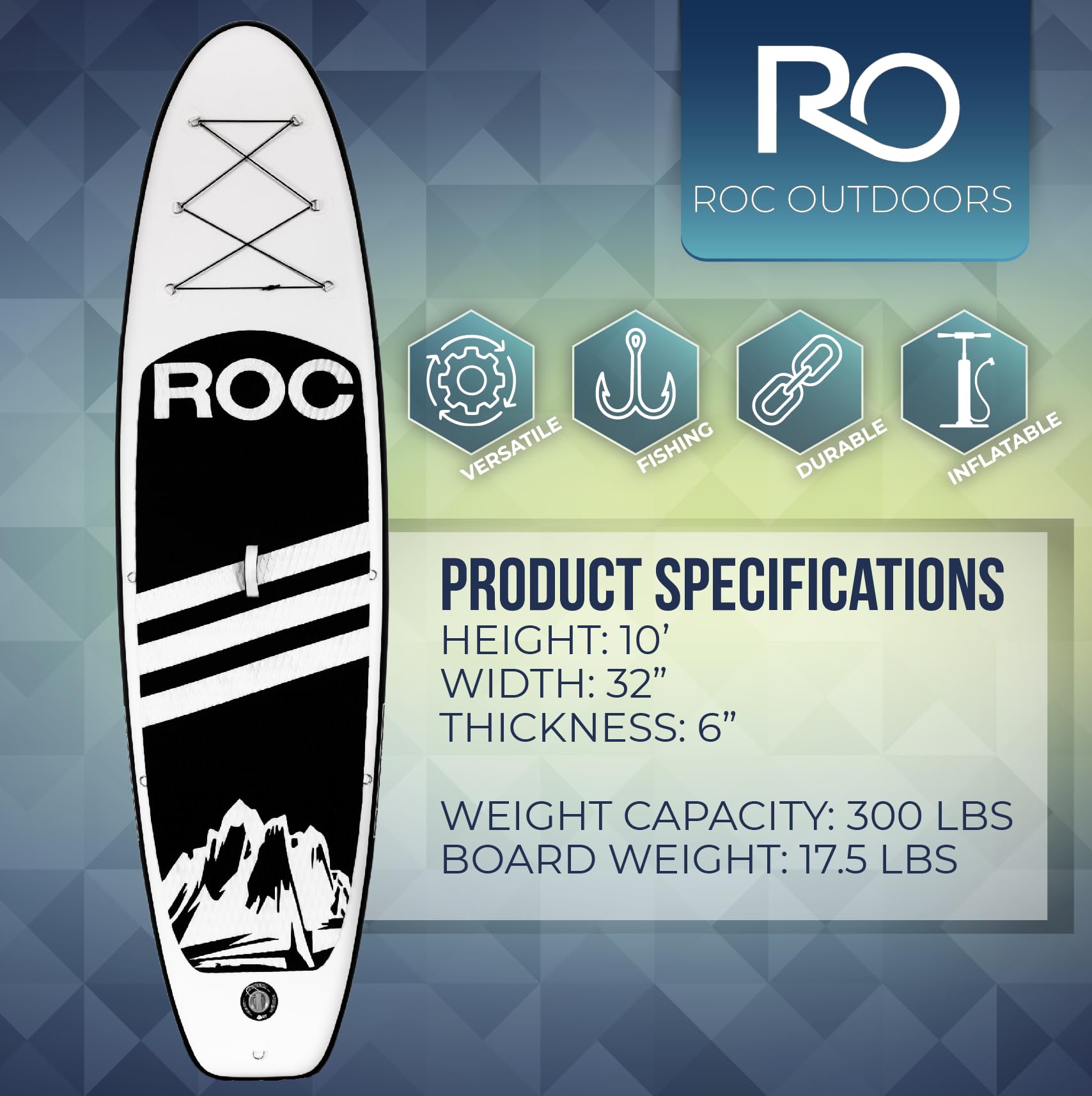 Amazon.co.jp: Roc Inflatable Stand Up Paddle Board W Free Premium 