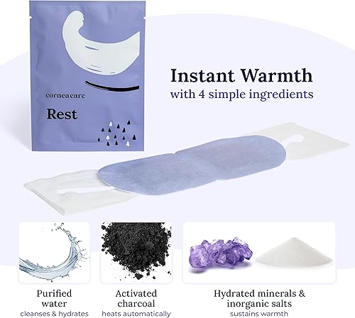 Miniatura 8 de CorneaCare Rest Compresa caliente autocalentable para los ojos  Máscara de ojos calentada para aliviar rápidamente los ojos secos  No necesita