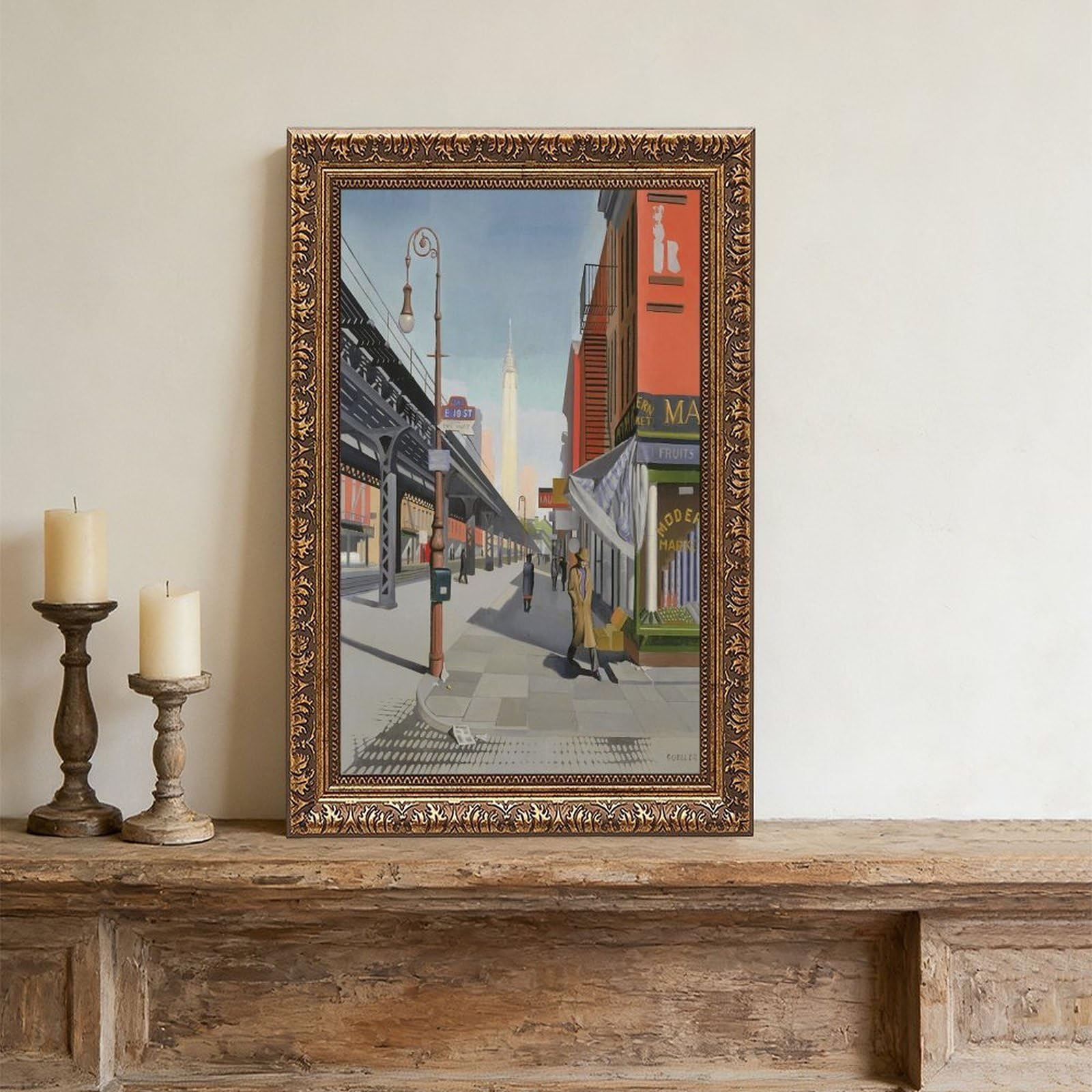 WCYB Drukowanie Trzeciej Alei autorstwa Charlesa Goellera Vintage Nowy Jork Art Prints Plakaty Płótno Deco Obrazy Sztuka Ścienna Do Biura Salonu Wisząca Rama 12