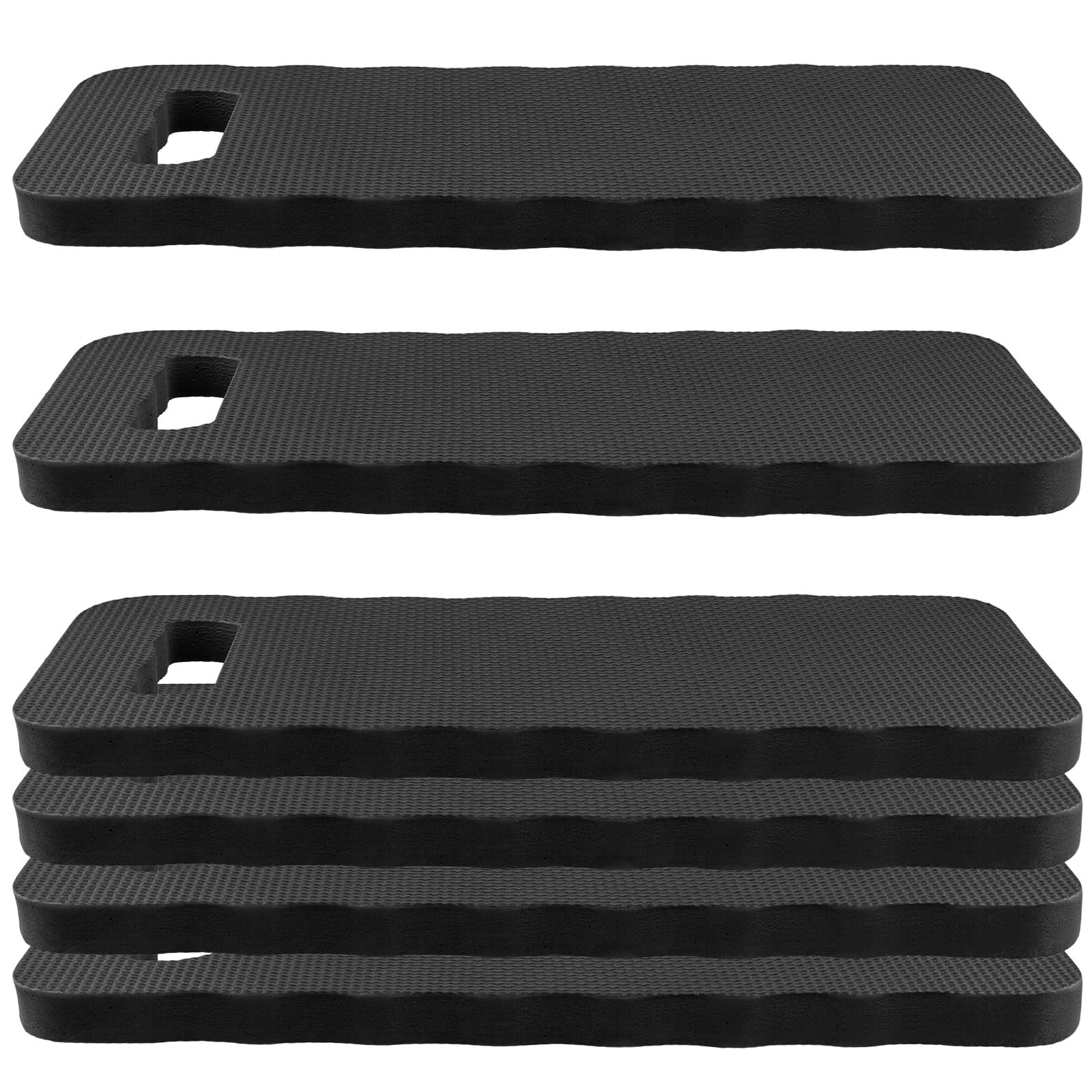 FUNSUEI Lot de 6 coussins pour genoux pour le jardin, 40 x 18 x 2 cm, noir, tapis de genoux, tapis de jardinage, tapis de genoux pour travaux dans le jardin