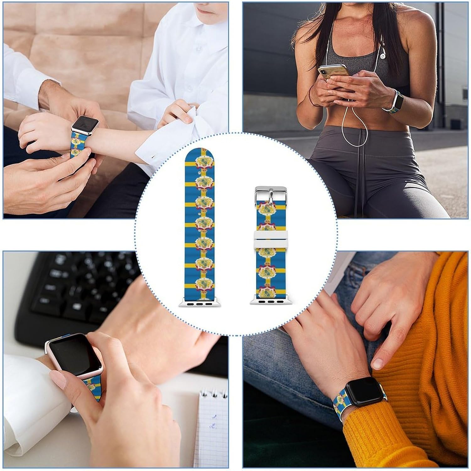 Sweden Flag Swedish Funny Silicone Sport Straps image 3