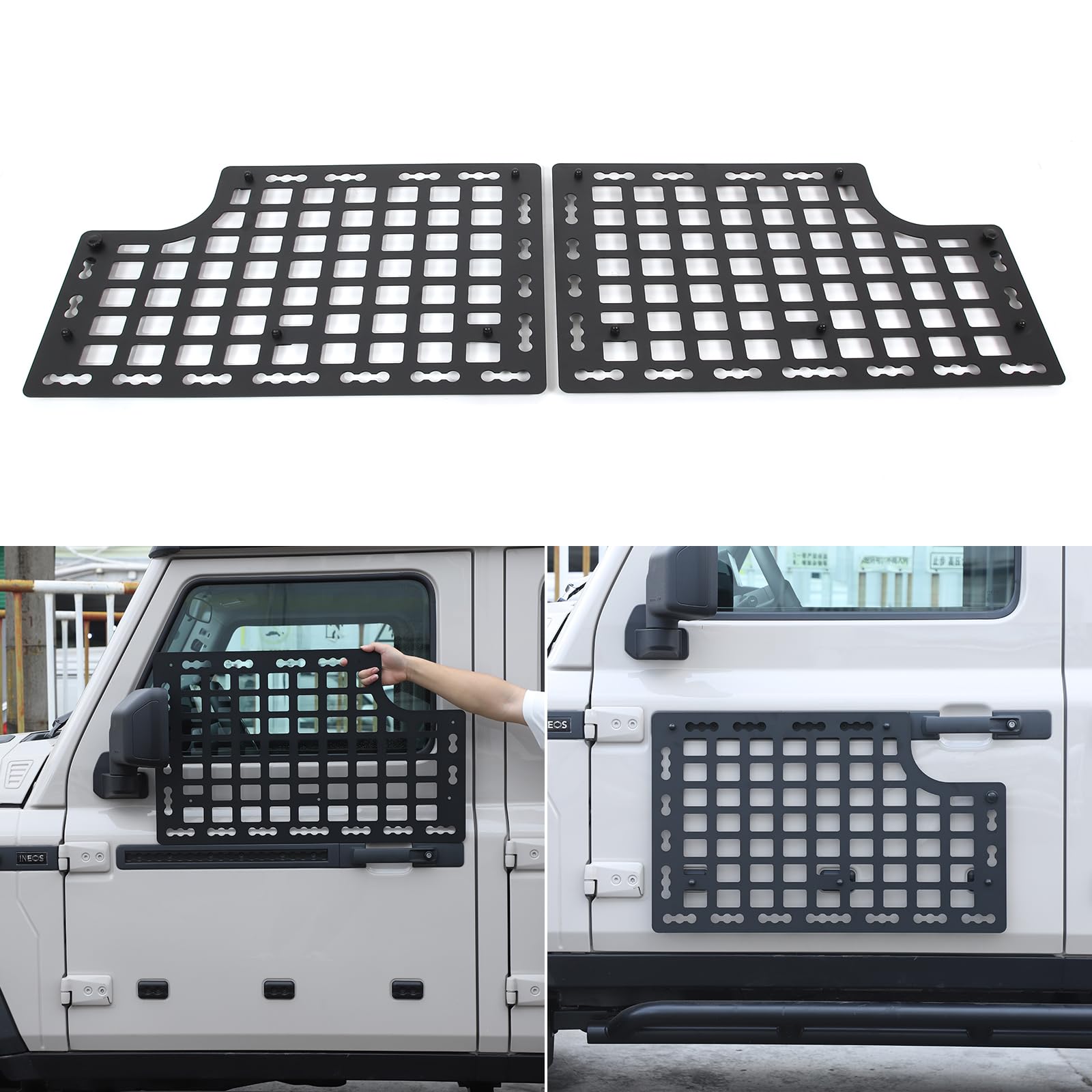 Car Door Cargo Storage Rack Shelf Compatible with INEOS Grenadier 2020-2024 Front Rear Car Door Multifunctional Organizer Mount — view 6