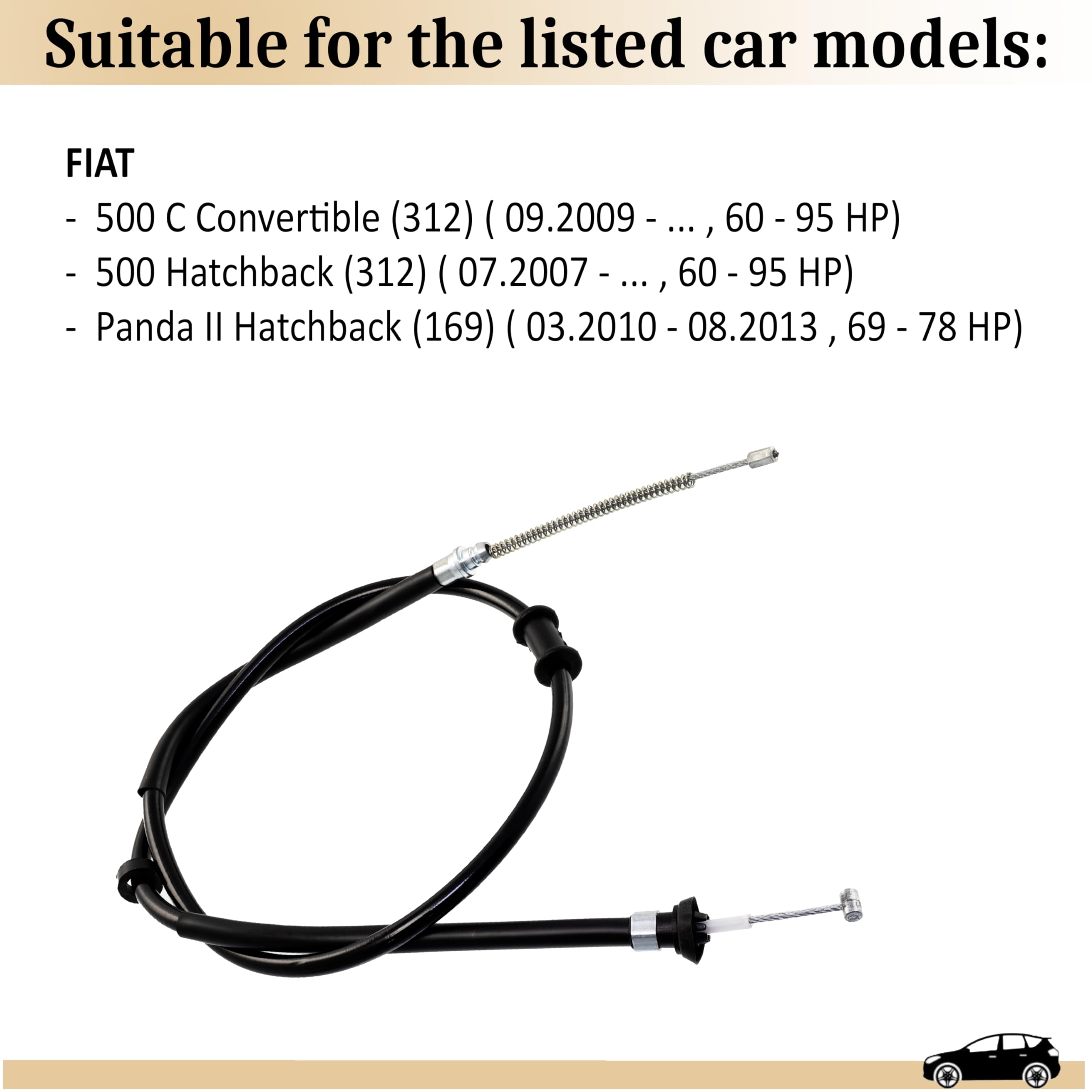 AERZETIX - C71876 - Cavo freno a mano - lato di montaggio asse posteriore sinistro - compatibile con numeri OE 51786840