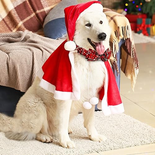 Miniatura 6 de Collar suave con pajarita para perro con patrones clásicos y elegantes de Halloween, Acción de Gracias, Navidad, collares ajustables para mascotas