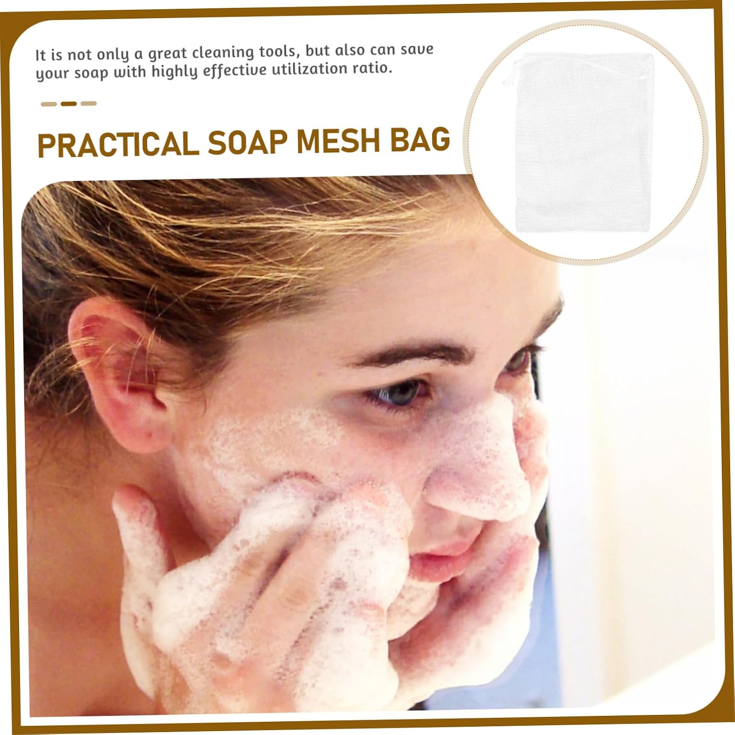 4 Pack Exfoliating Soap Holder Mesh Pouch for Facial Cleaning