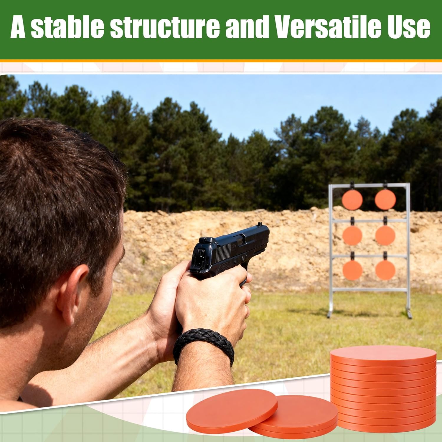 2 Inch Biodegradable Clay Target, 51mm Mini Clay Pigeon Trap and Skeet Targets, High-Visibility Orange Targets for Small Throwers Practice, Skeet & Trap Shooting, Disc