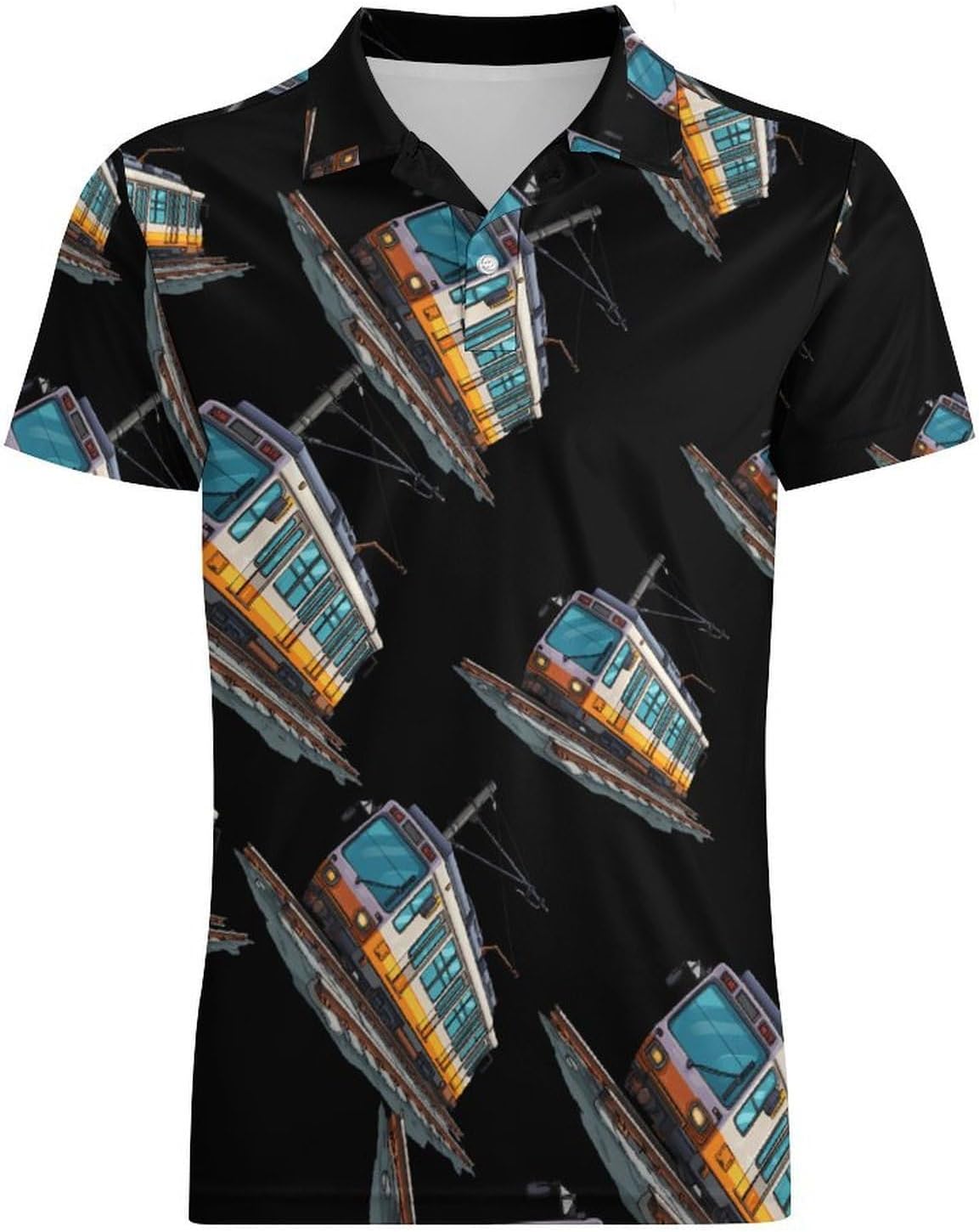 RailroadTram Men Polo Shirt Short Sleeve Golf Shirts | Casual,Sport,Business,Gym,T-Shirt,Work Athletic,Men's Shirt