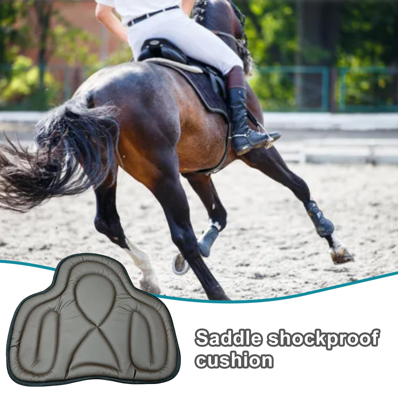 Almohadilla ecuestre de amortiguadores de choque - Mat de equitación occidental para comodidad y protección | Saver de silla de montar ideal para jinetes, hombres, mujeres | Almohadilla de apoyo para