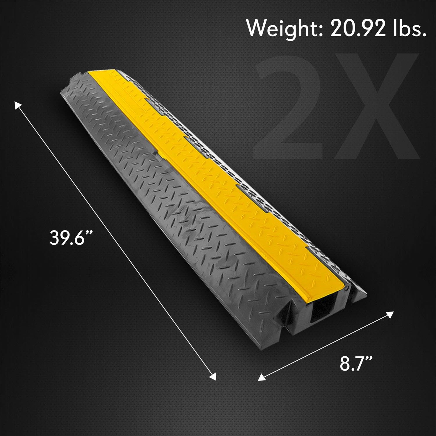 Pyle PCBLCO102X2 - Funda Protectora para rampa de Cables, Color Negro y Amarillo