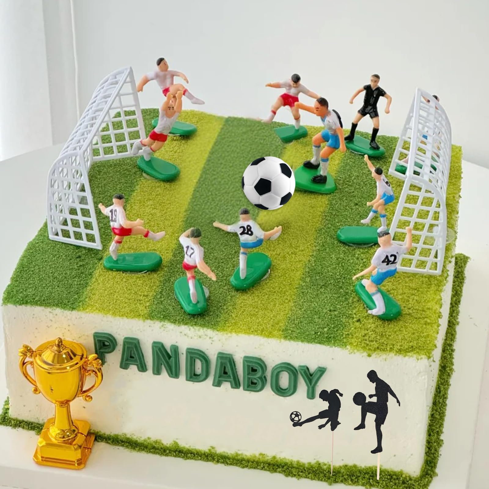 Silars Decorazioni Torta Compleanno Calcio Figura, 9pz Topper Torta Giocatori di Calcio Cake Topper Compleanno, Cake Topper Calcio per Torta Festa Compleanno fai da te