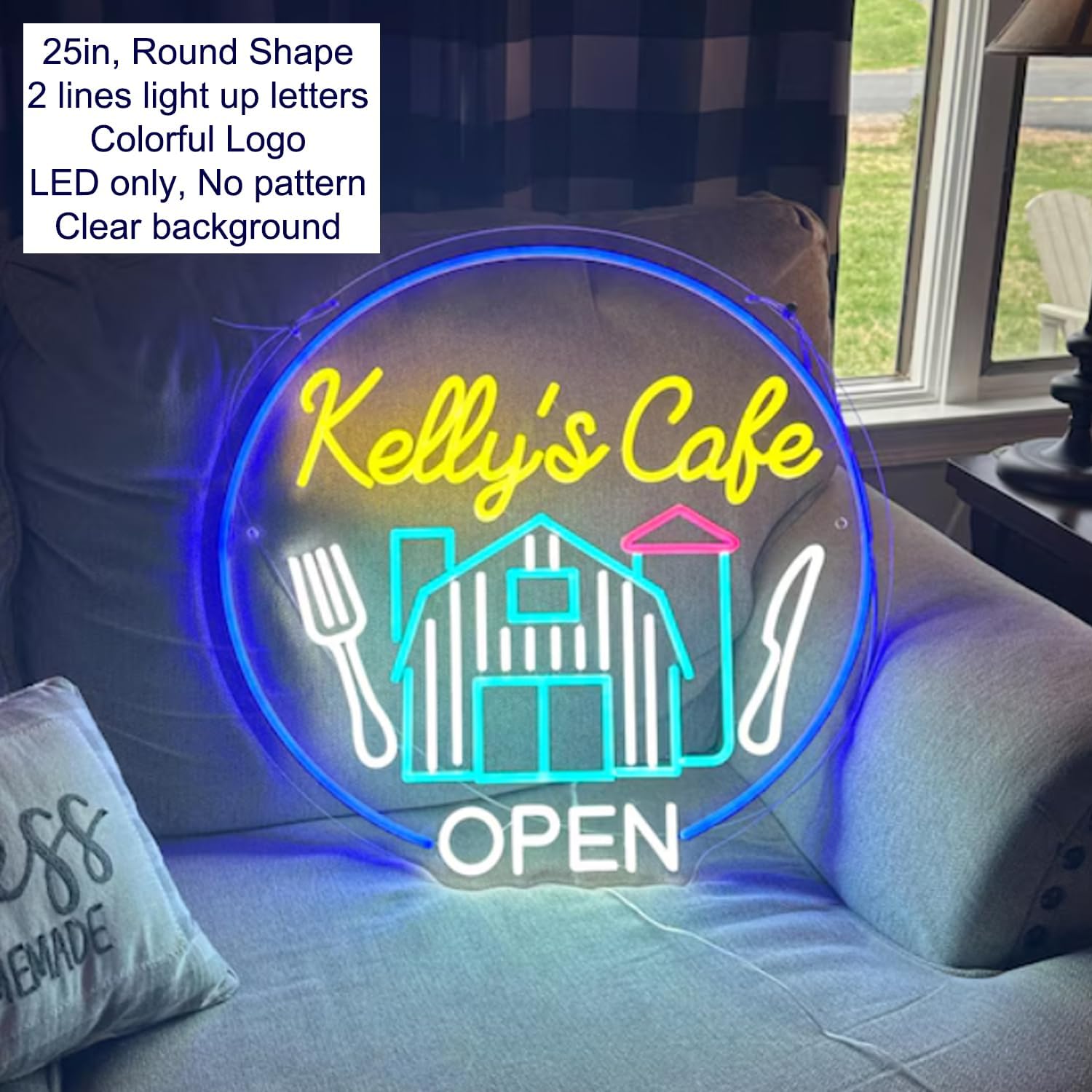 Custom Neon Sign Logo - Personalized LED Logo Neon Customizable UV Printed for Business Sign - Illuminated Acrylic Logo Neon Lights for Nail Hair Studio Bar Office Company Wall Home Decor-(10-60in) - Image 3