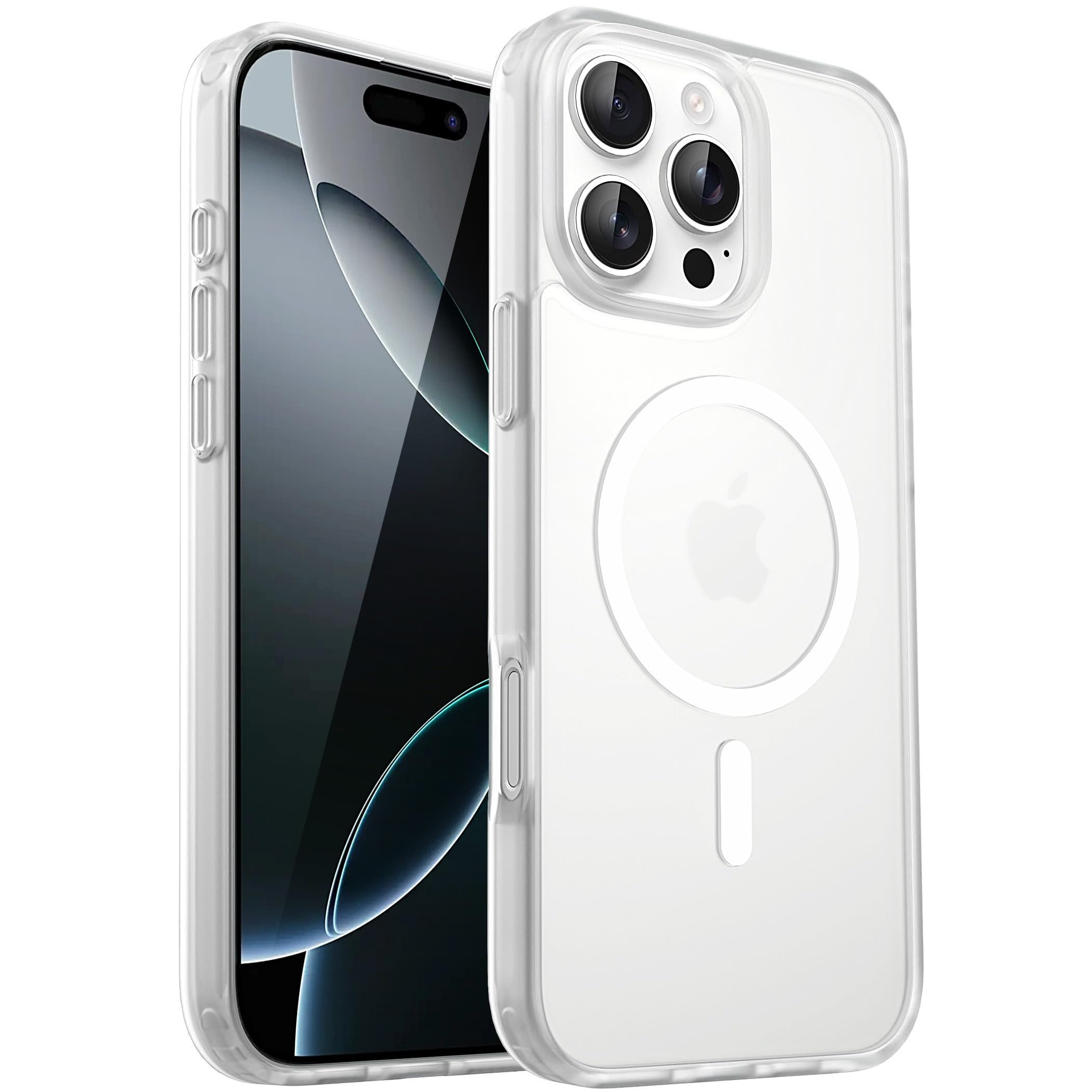 CACOE für Kameraschutzend, Kompatibel mit MagSafe, Stoßfest Kratzfest Magnetisch Rückseite Handyhülle für iPhone Case Transluzente