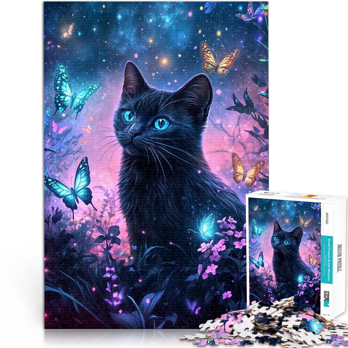 Jigsaw Puzzles for Adults 2000 Piece The Blue Eyes Cat Made of cardboard for and 14 years and over Educational games Secret Santa Gifts。size：70x100cm/27.5x39.3inch